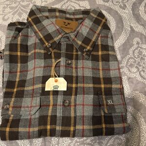 Outdoor Life Men's Checkered Shirt - Brown, Gray, and Yellow